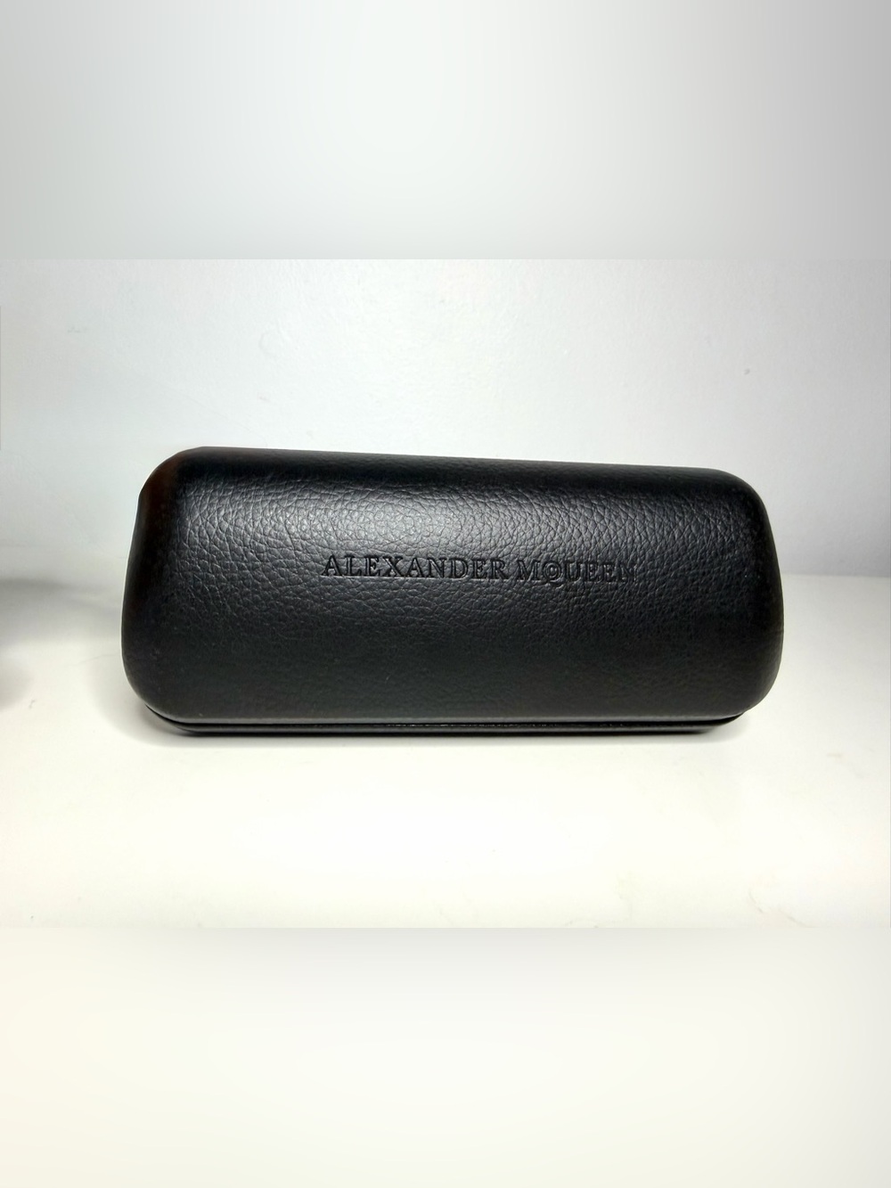 Alexander McQueen Black Leather Eyeglasses Case